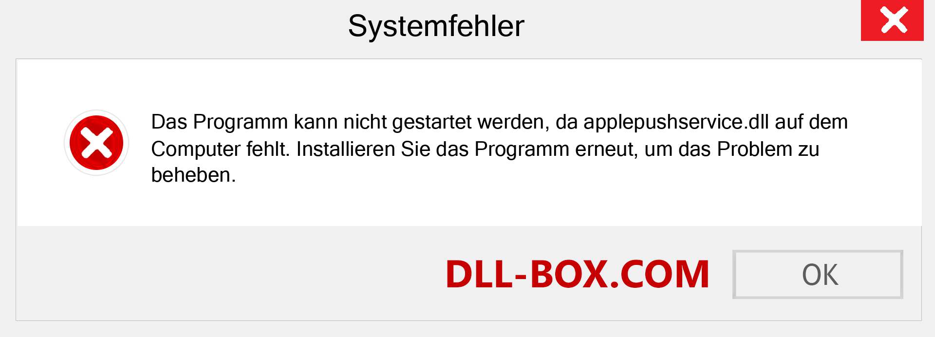 applepushservice.dll-Datei fehlt?. Download für Windows 7, 8, 10 - Fix applepushservice dll Missing Error unter Windows, Fotos, Bildern