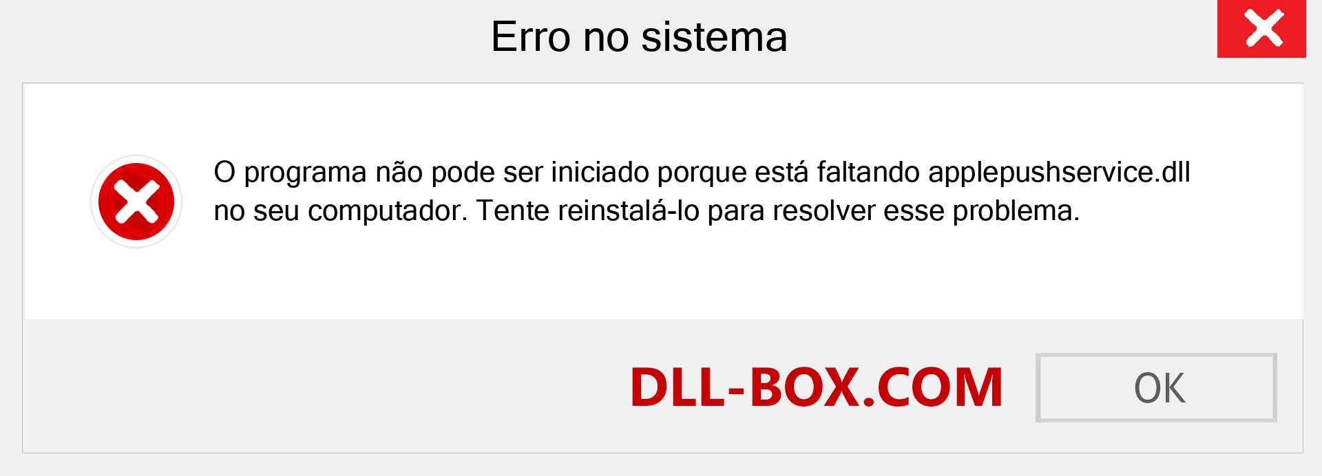 Arquivo applepushservice.dll ausente ?. Download para Windows 7, 8, 10 - Correção de erro ausente applepushservice dll no Windows, fotos, imagens