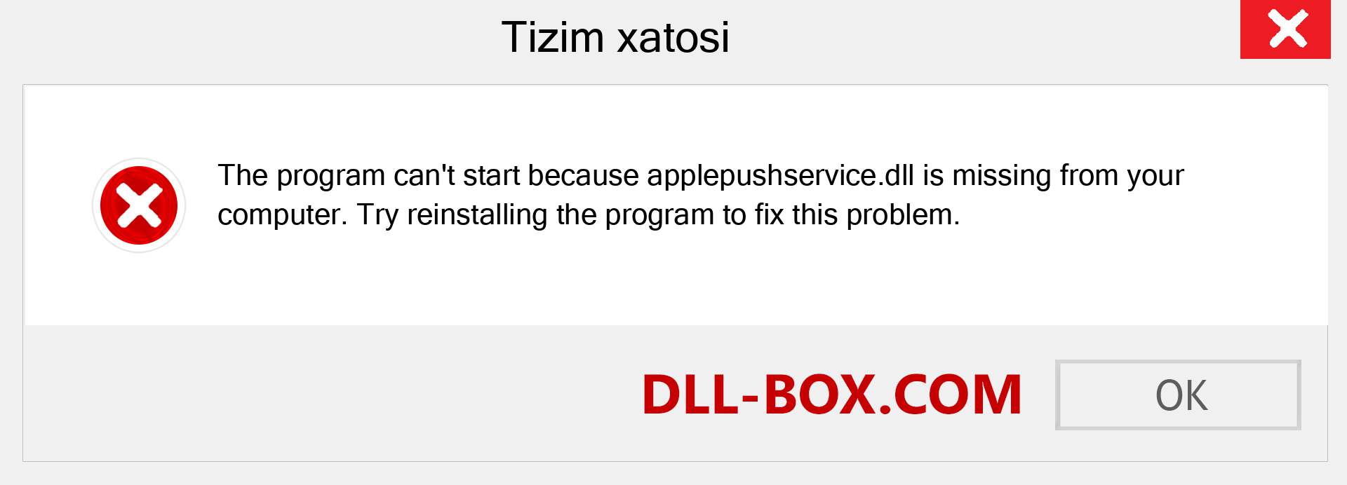 applepushservice.dll fayli yo'qolganmi?. Windows 7, 8, 10 uchun yuklab olish - Windowsda applepushservice dll etishmayotgan xatoni tuzating, rasmlar, rasmlar